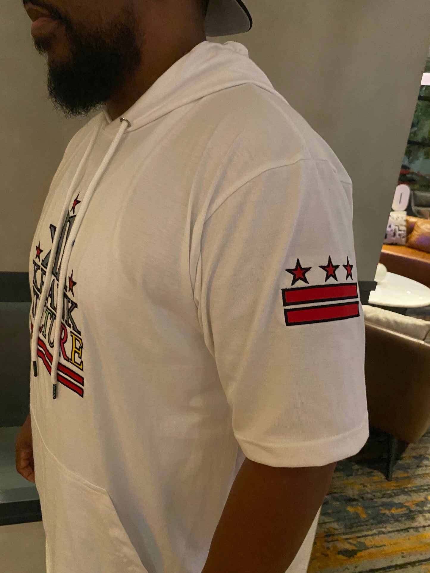 KRANK KULTURE Barz & Starz Short Sleeve Hoodie - White