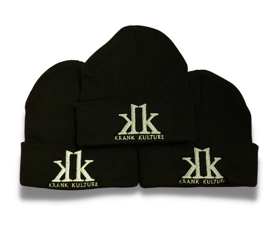 Krank Kulture "Special K's" Beanie - Black/Neon Green