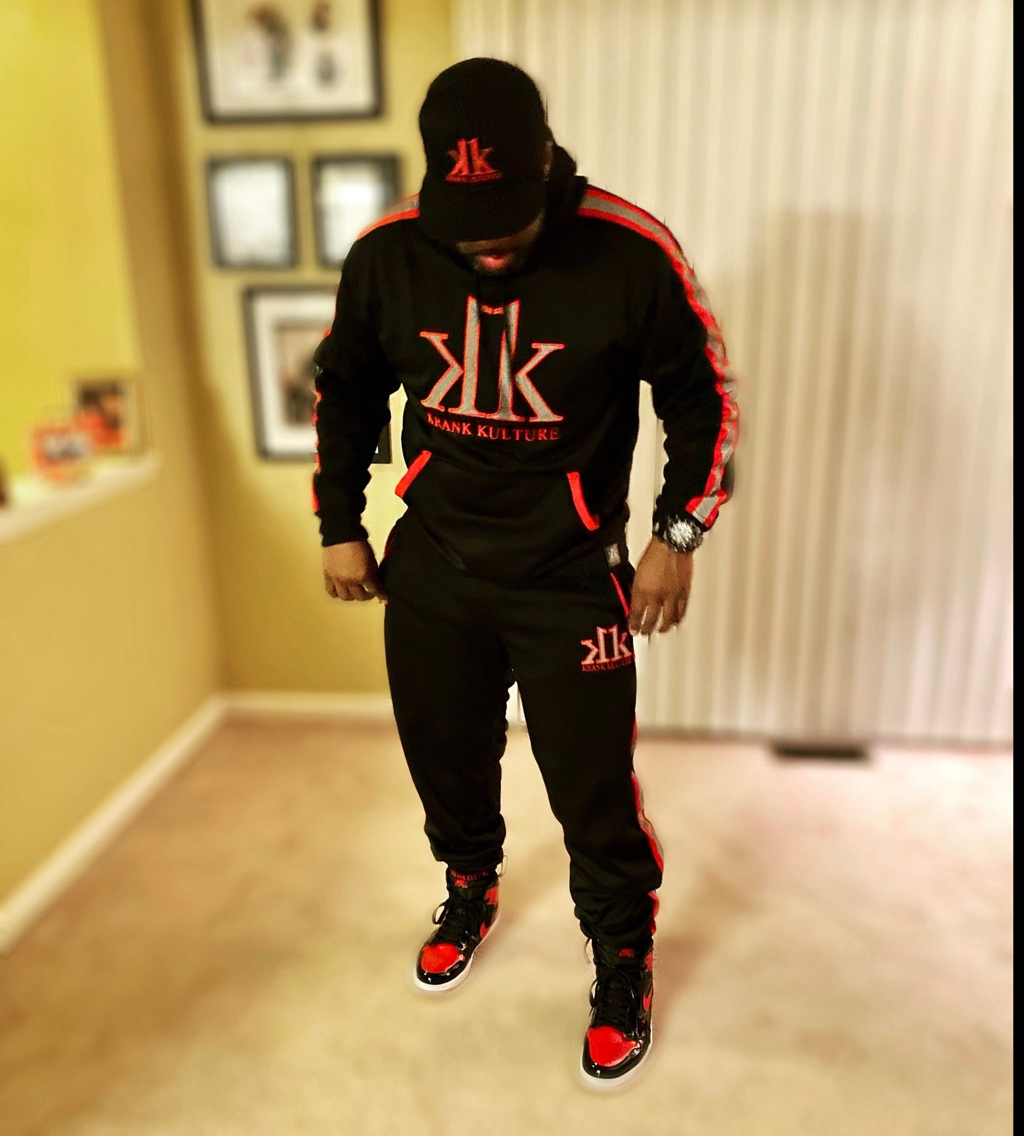 Krank Kulture "Special K's" Logo Sweatsuit - Black/Red