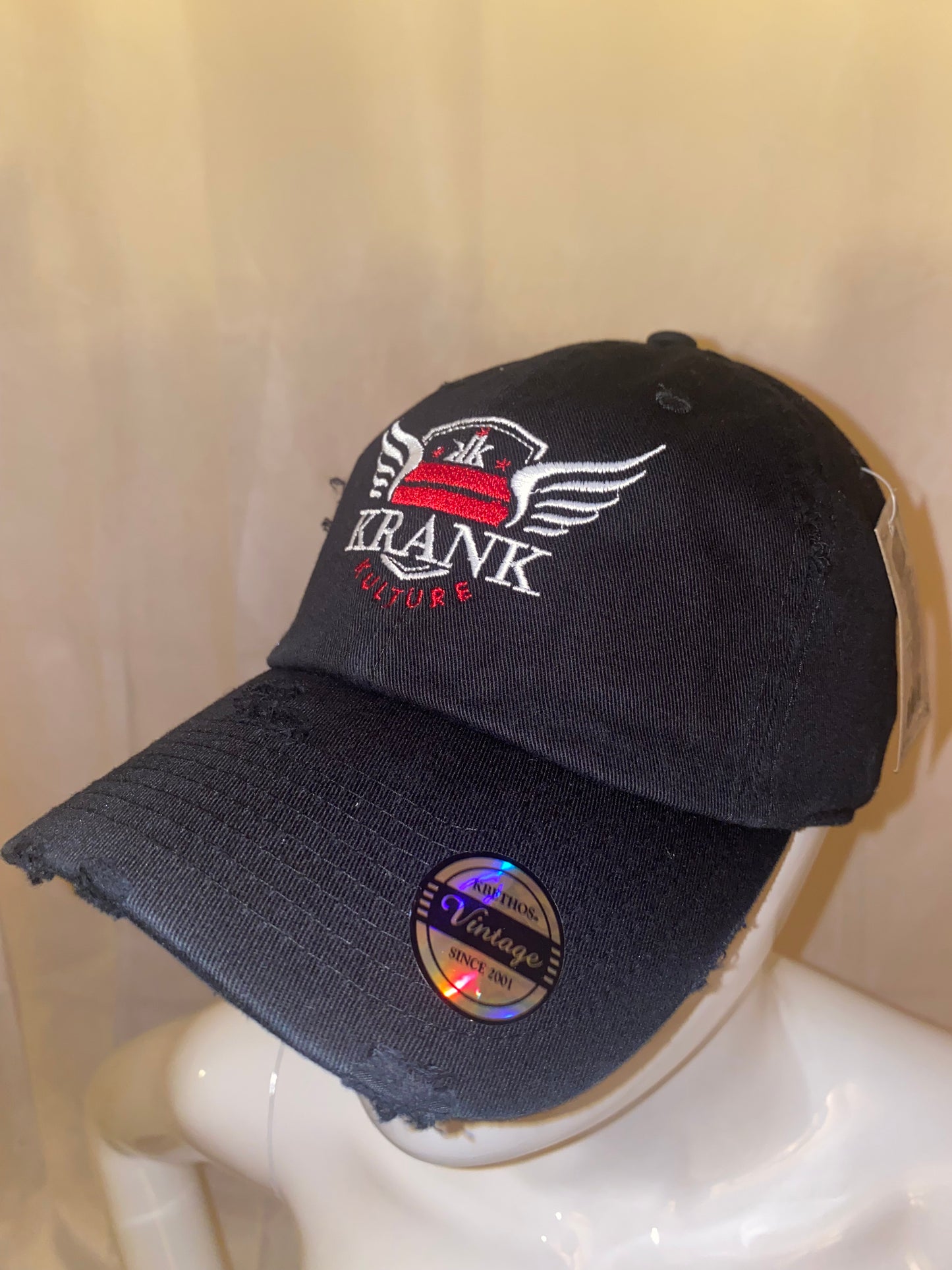 Krank Kulture Royal Krank Dad Distressed Cap - (Black)