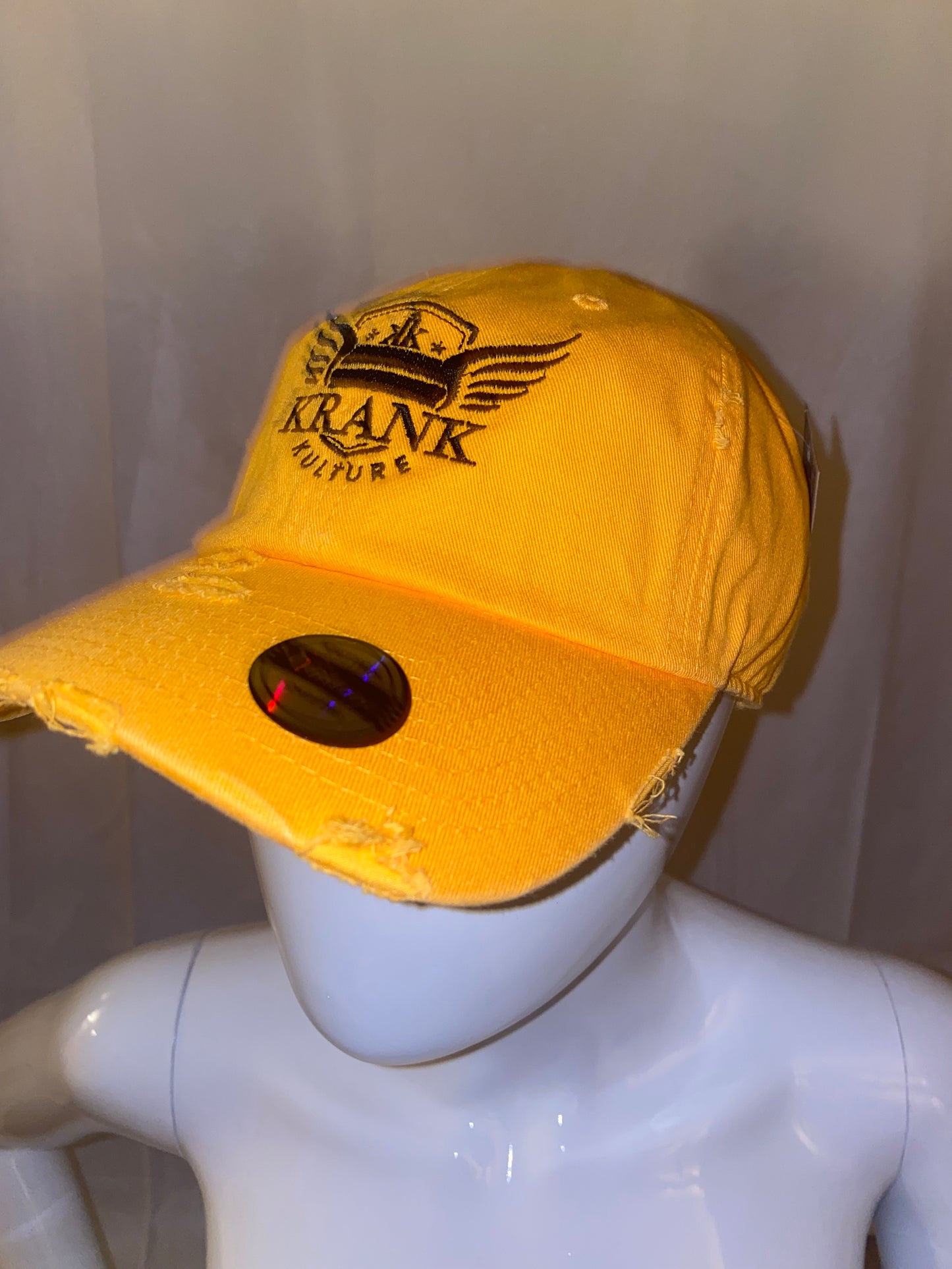 Krank Kulture Royal Krank Dad Distressed Cap - (Yellow)