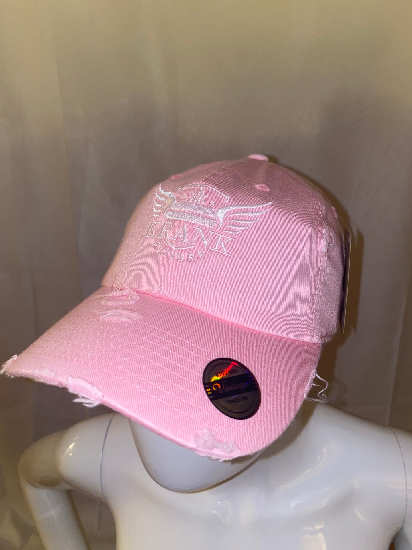 Krank Kulture Royal Krank Dad Distressed Cap - (Pink)
