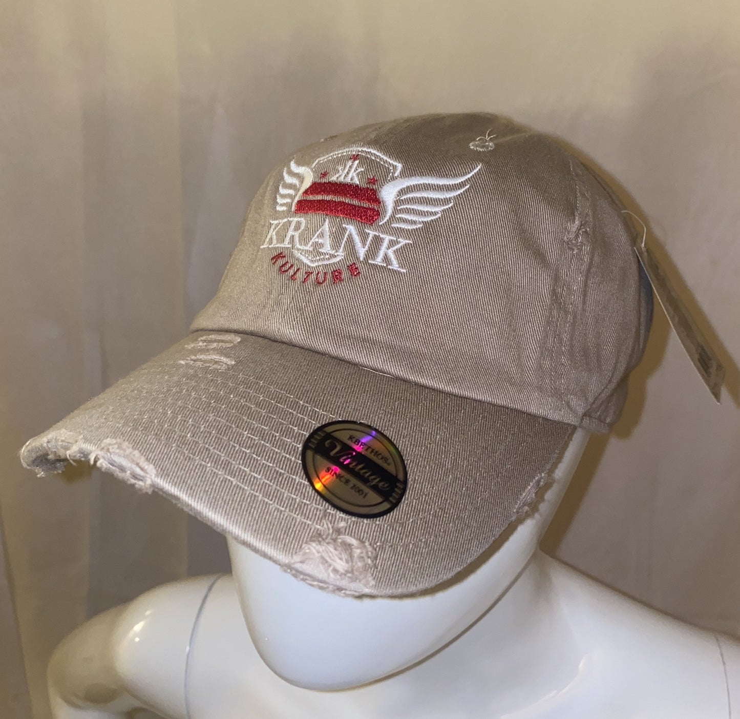 Krank Kulture Royal Krank Dad Distressed Cap - (Tan)