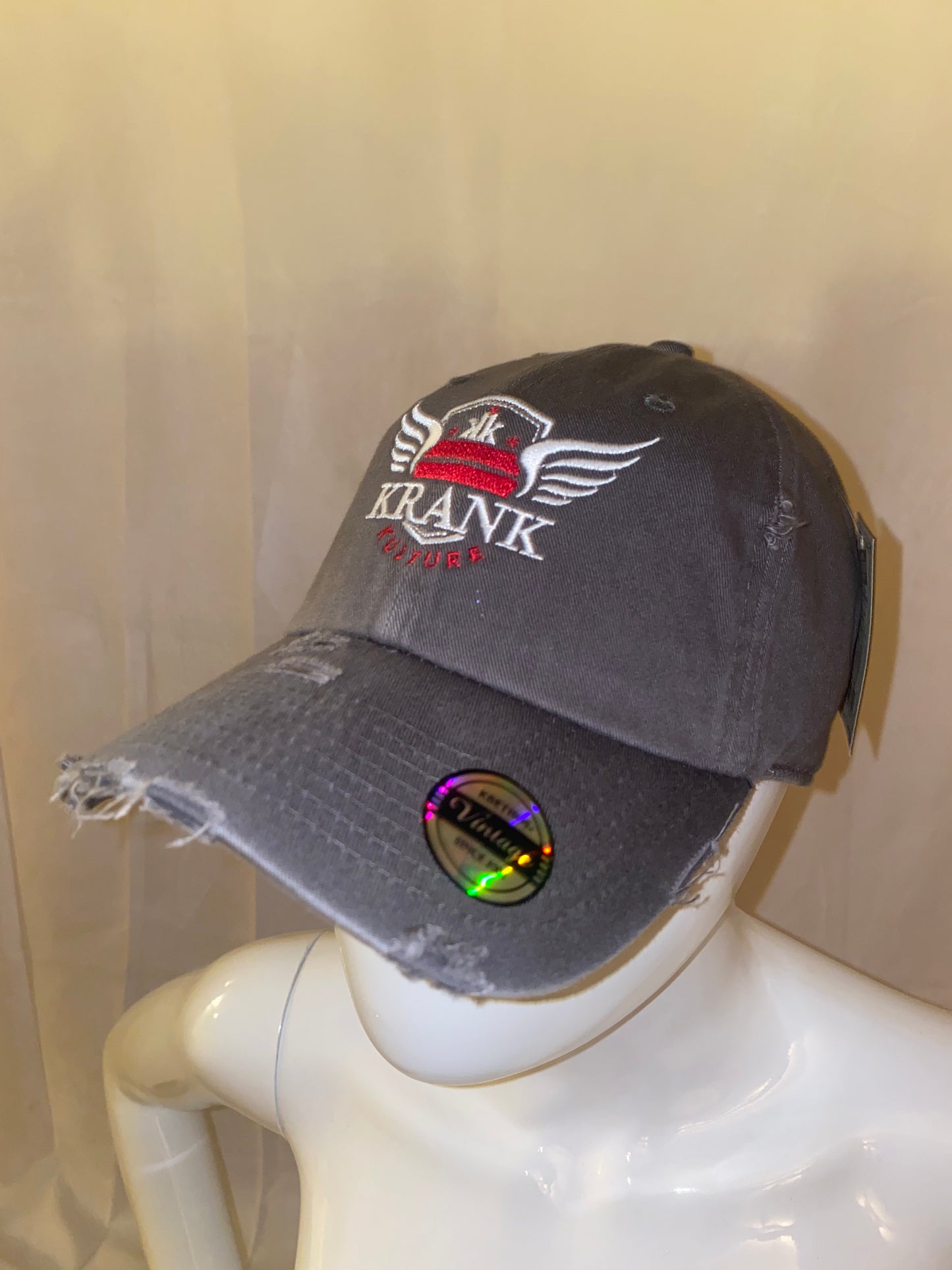 Krank Kulture Royal Krank Dad Distressed Cap - (Grey)