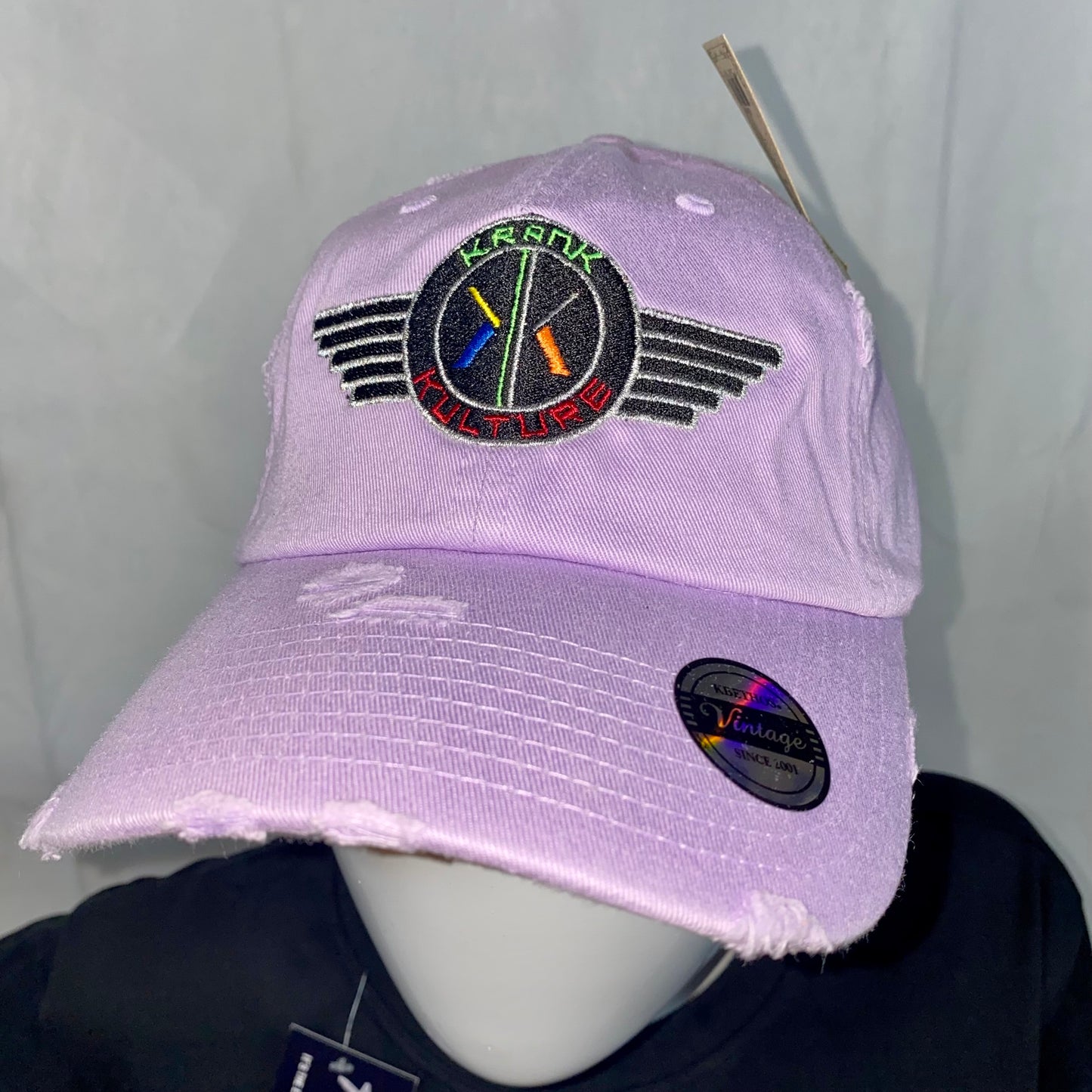 Krank Kulture Eagle Fly Distressed Dad Cap - (Lavender)