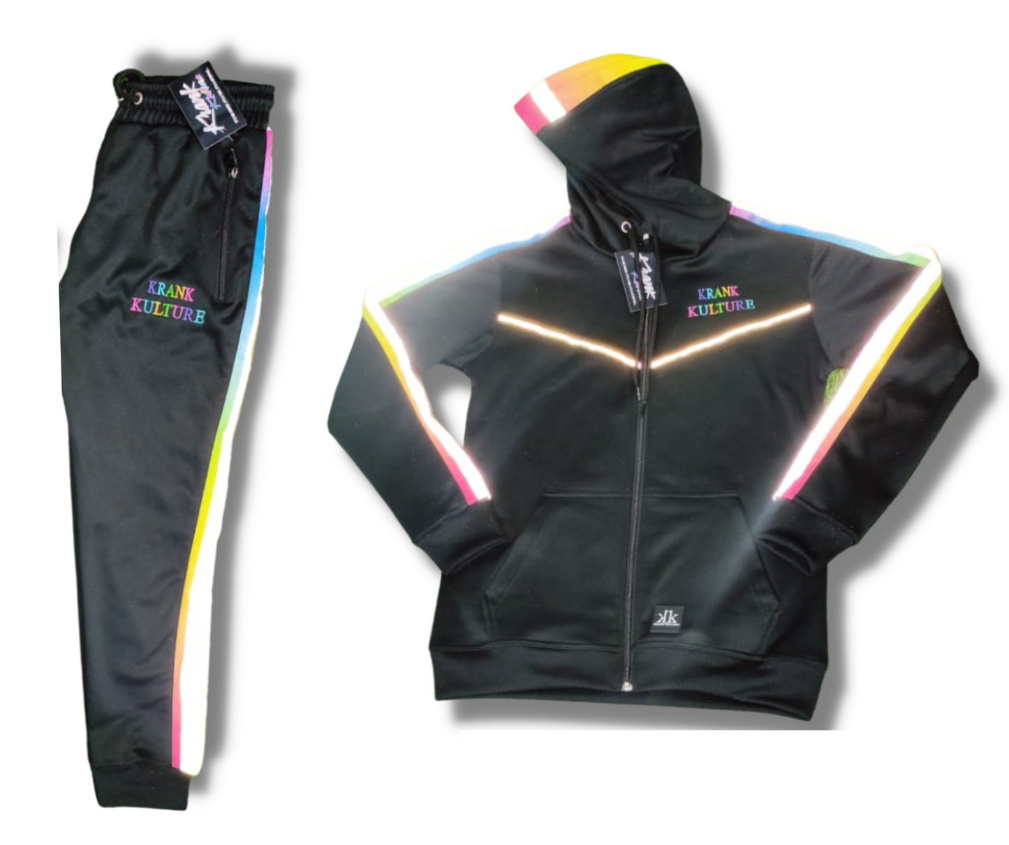 OmbréFlow Sweatsuit - Black/Multicolor