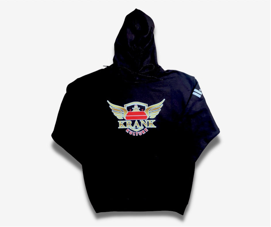 Krank Kulture “Royal Krank” Unisex Pullover Hoodie- Black/Gold