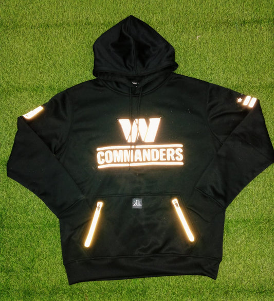 Jayden Daniels Reflective Commanders Hoodie – Black