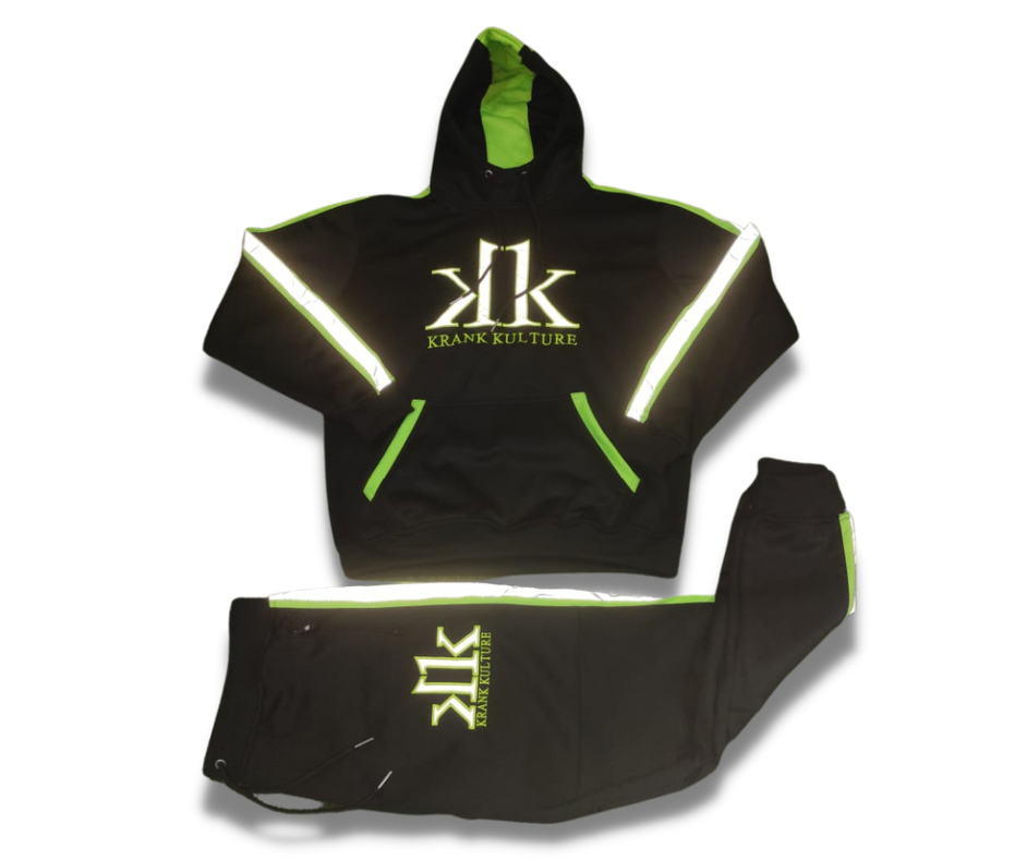 Krank Kulture "Special K's" Logo Sweatsuit - Black/Neon Green