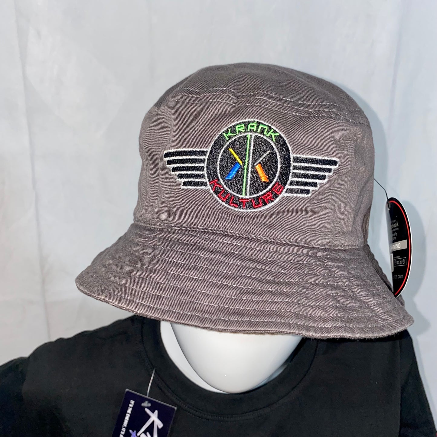 Krank Kulture Eagle Fly Bucket Hat - (Dark Grey)
