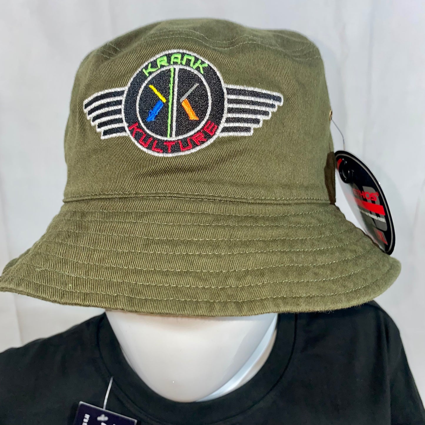 Krank Kulture Eagle Fly Bucket Hat - (Olive Green)